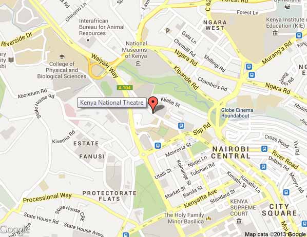 Kenya National Theatre Map